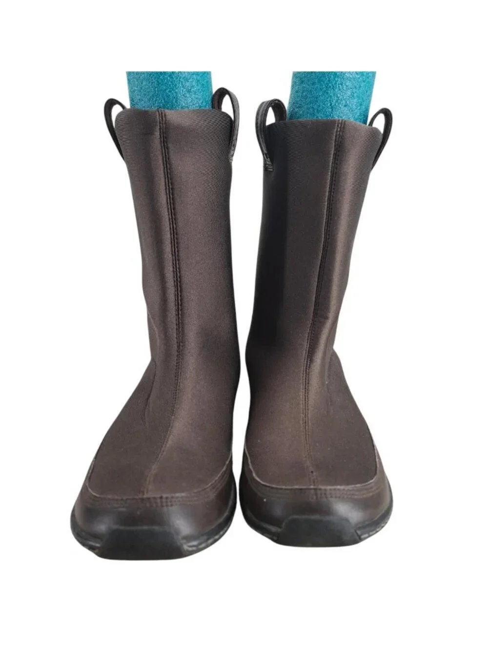 Aetrex Berries Brown Neoprene Pull On Mid Calf Waterproof Boots Size 41 US 9
